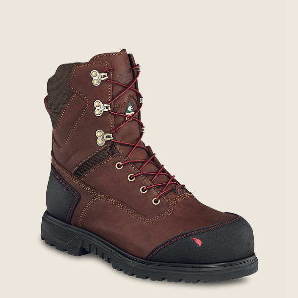 Red Wing Safety Bot Erkek - Brnr Xp - 8-Inch Waterproof Csa Toe - Kahverengi/Siyah - 98FSPNMHB